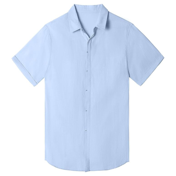 Akefun Men s Casual Summer Short Sleeve Button Down Linen Shirts Online Sale