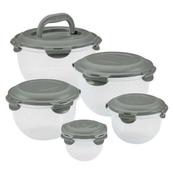Rachael Ray Leak-Proof Nestable Container Food Storage Bin Set, 10-Piece Hot on Sale