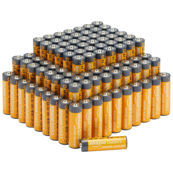 100-Pack Amazon Basics High Performance AA Alkaline Batteries Online