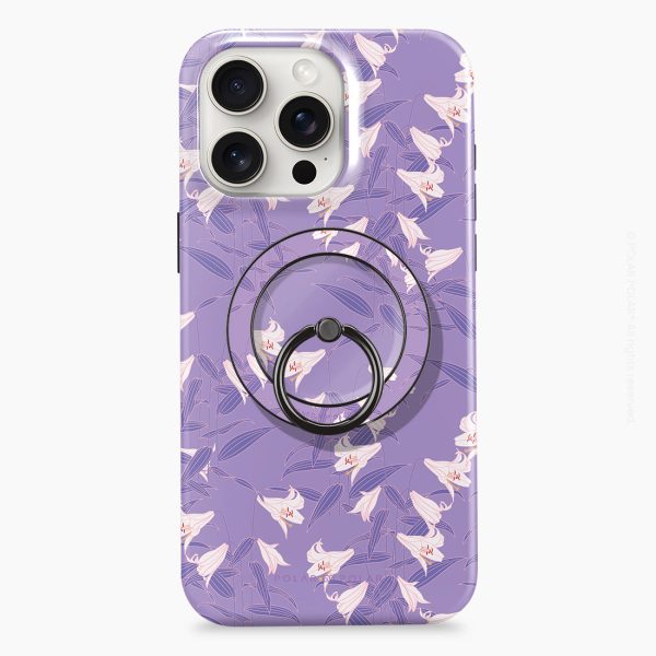 Lavender Lily - Black MagSafe Phone Grip and Ring Holder Stand For Sale - Image 4