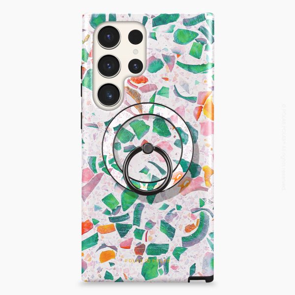 Terrazzo Lake Blue - Black MagSafe Phone Grip and Ring Holder Stand Sale - Image 5