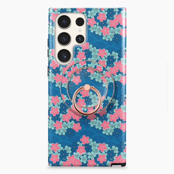Navy Sakura Wave - Rose Gold MagSafe Phone Grip and Ring Holder Stand Hot on Sale - Image 5