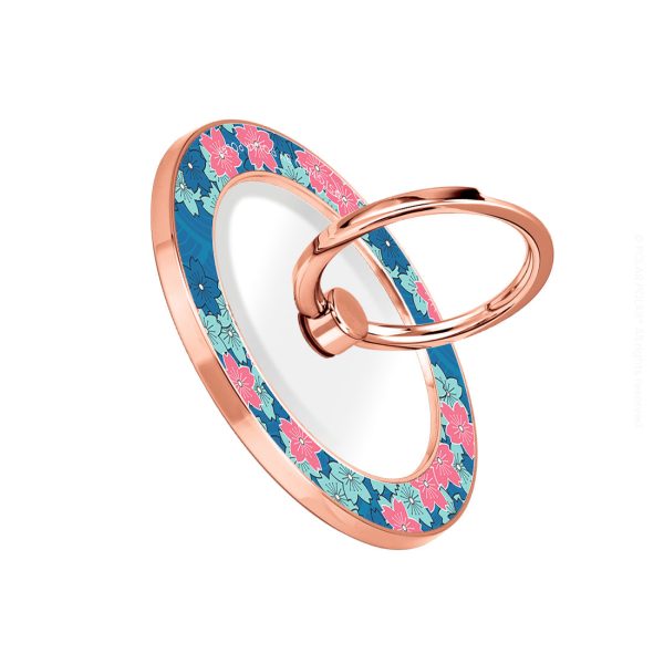 Navy Sakura Wave - Rose Gold MagSafe Phone Grip and Ring Holder Stand Hot on Sale