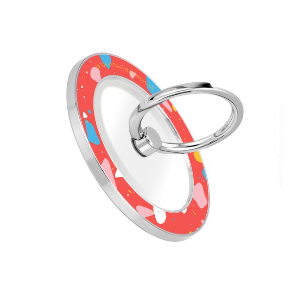 Living Coral Terrazzo - Silver MagSafe Phone Grip and Ring Holder Stand Sale