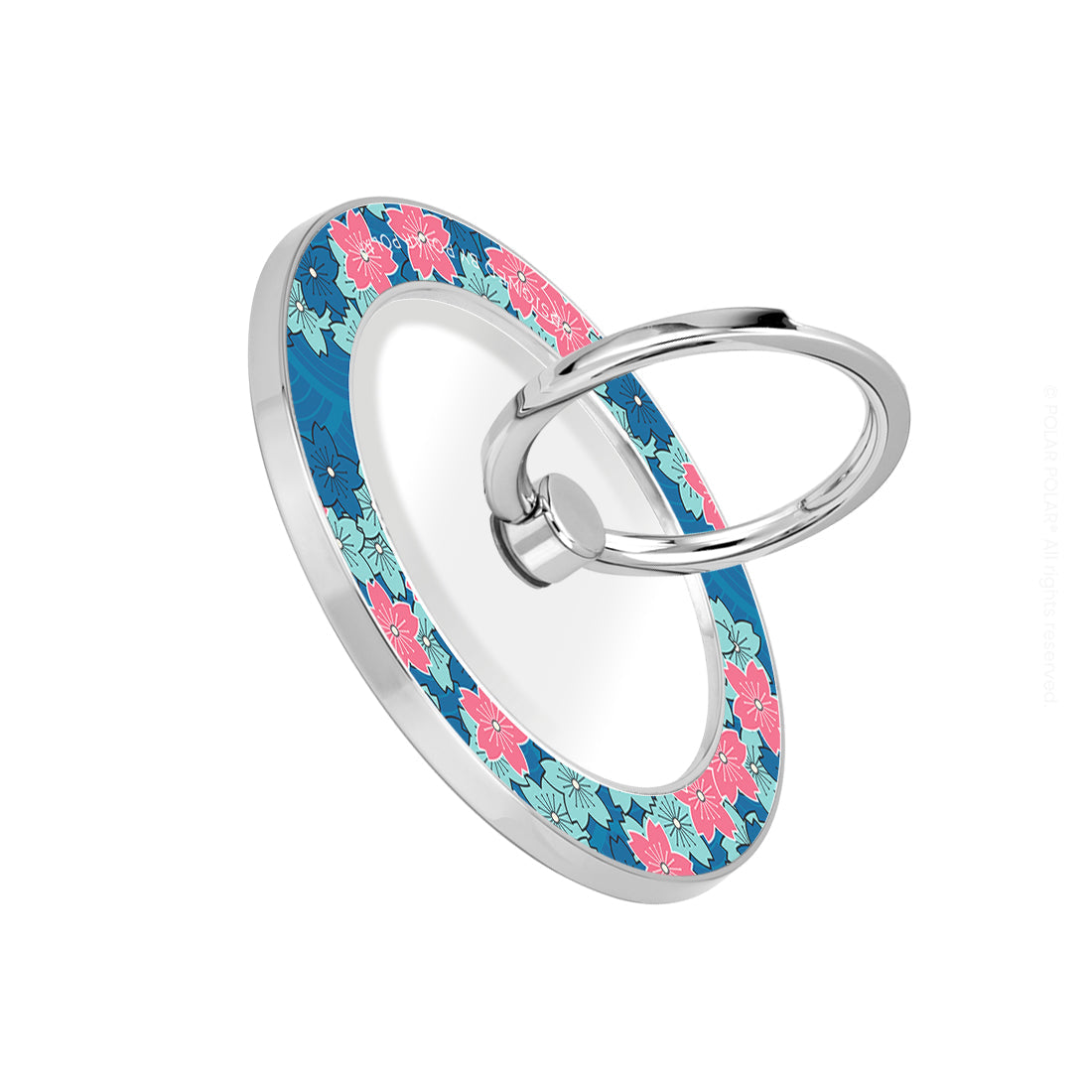 Navy Sakura Wave – Silver MagSafe Phone Grip and Ring Holder Stand on Sale