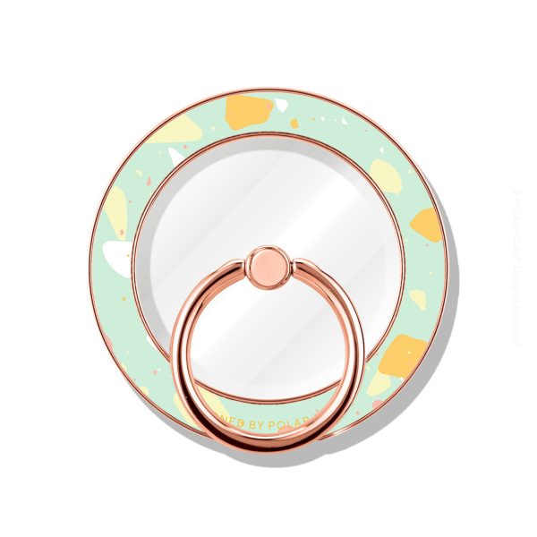 Mist Green Terrazzo - Rose Gold MagSafe Phone Grip and Ring Holder Stand Online Sale - Image 2