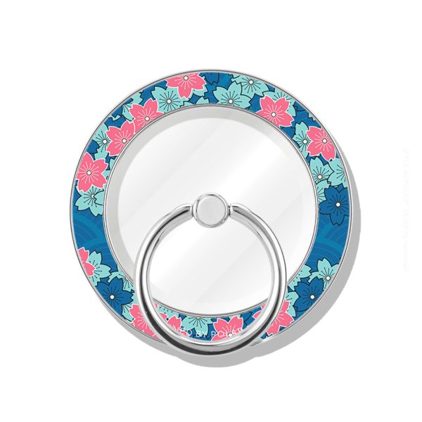 Navy Sakura Wave - Silver MagSafe Phone Grip and Ring Holder Stand on Sale - Image 2