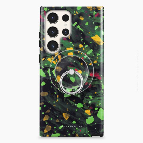Malachite Terrazzo Gem - Silver MagSafe Phone Grip and Ring Holder Stand For Discount - Image 5