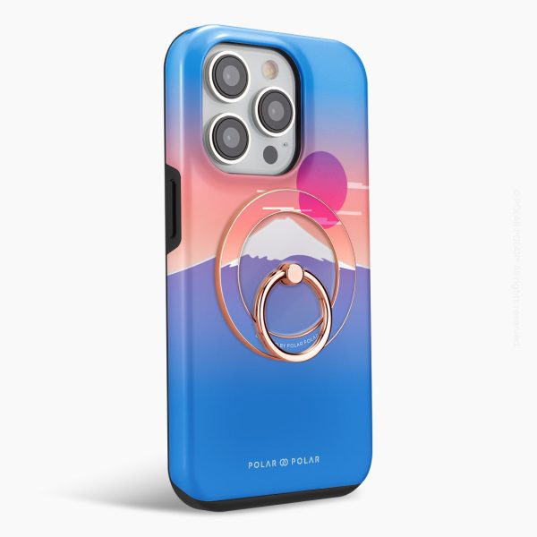 Fujisan Blue - Rose Gold MagSafe Phone Grip and Ring Holder Stand For Sale - Image 3